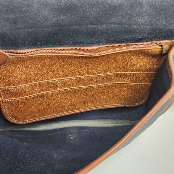 Dooney & Bourke Vintage Black Brown AWL Leather Messenger Crossbody Bag USA - Picture 10 of 13